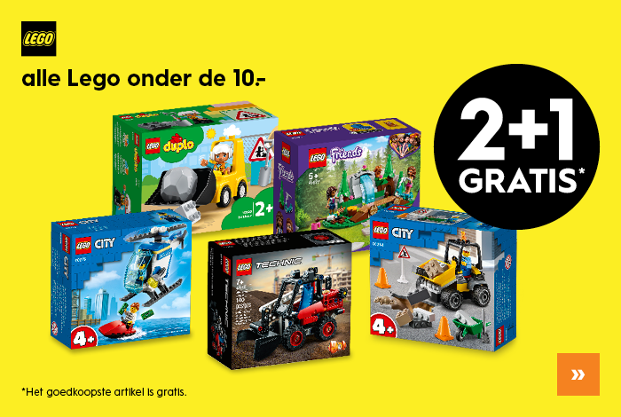 2+1 gratis op Lego onder €10